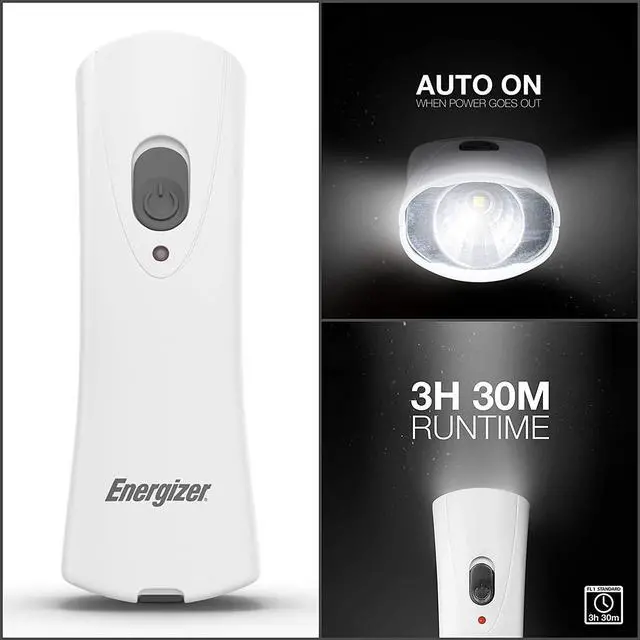 Alt view image 7 of 12 - energizer compact handheld rechargeable plugin flashlight, led 40 lumens, autoon in powerfailure