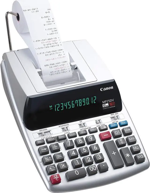 Alt view image 8 of 20 - Canon 12-Digit Calculator/Calendar MP25DV-3 Silver MP25DV3