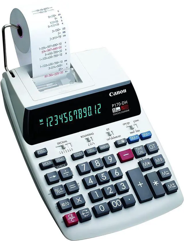 Alt view image 11 of 20 - Canon P170-DH-3 Printing Calculator Black/Red Print 2.3 Lines/Sec 2204C001
