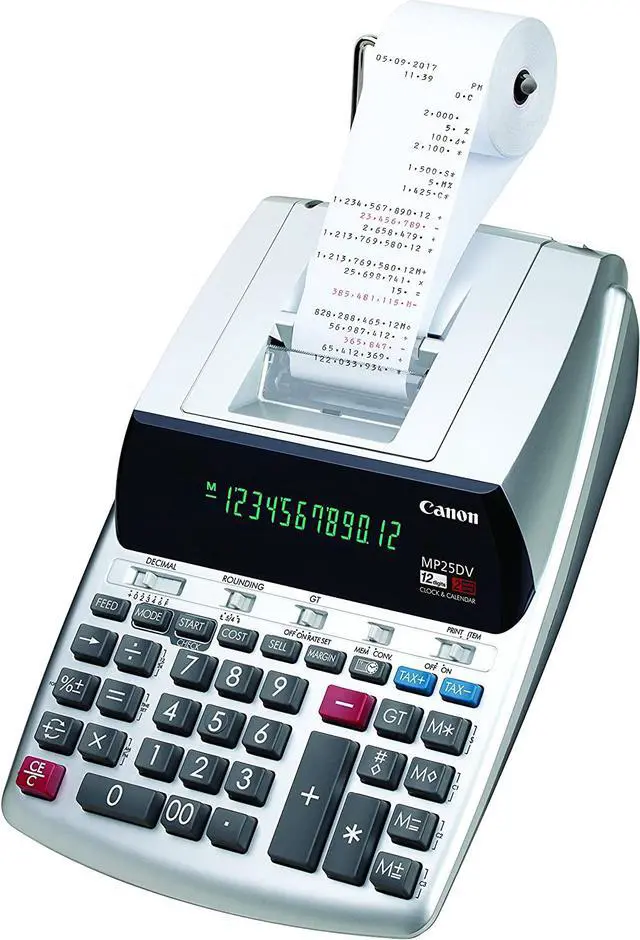 Alt view image 10 of 20 - Canon 12-Digit Calculator/Calendar MP25DV-3 Silver MP25DV3