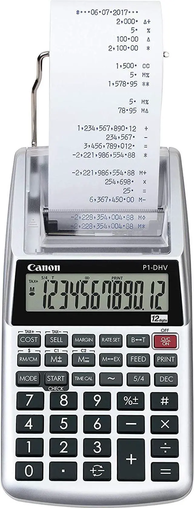 Alt view image 8 of 13 - Canon P1-DHV 12-Digit Palm Printing Calculator Purple Print 2 Lines/Sec 2203C001