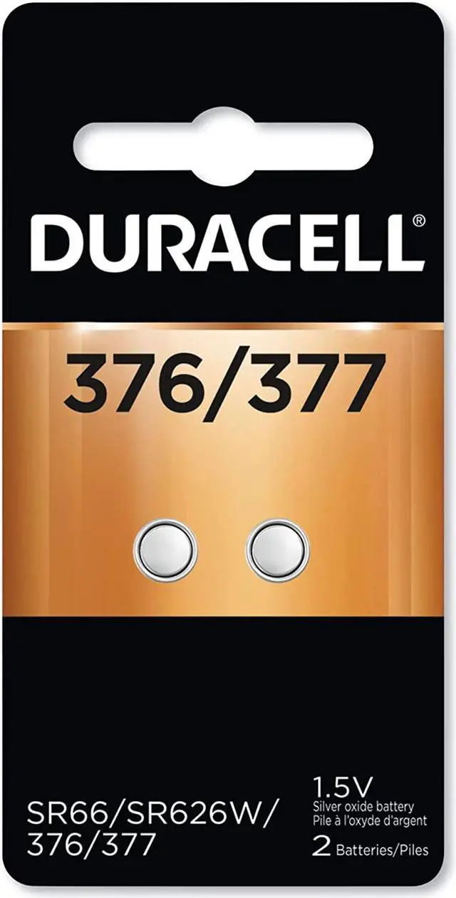 Alt view image 2 of 14 - Button Cell Battery, 376/377, 1.5 V, 2/Pack D377B2PK