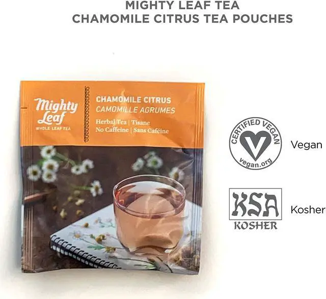 Alt view image 7 of 10 - Mighty Leaf Tea Whole Leaf Tea Pouches, Chamomile Citrus, 15/Box 510136