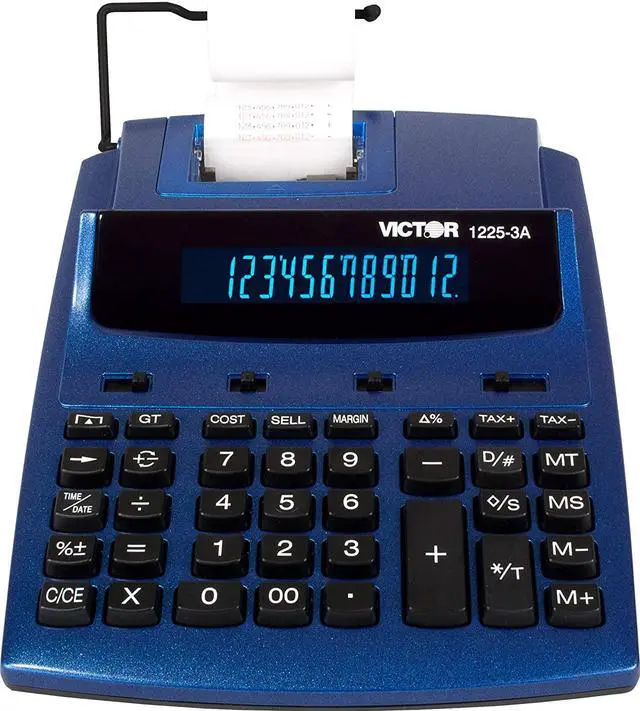 Main image of Victor 1225-3A Antimicrobial Two-Color Printing Calculator Blue/Red Print 3 Lines/Sec 12253A