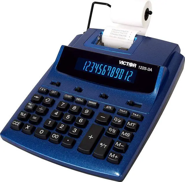 Alt view image 3 of 12 - Victor 1225-3A Antimicrobial Two-Color Printing Calculator Blue/Red Print 3 Lines/Sec 12253A