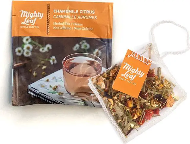 Alt view image 4 of 10 - Mighty Leaf Tea Whole Leaf Tea Pouches, Chamomile Citrus, 15/Box 510136