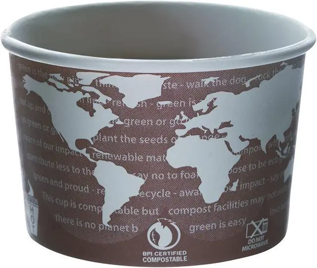 Alt view image 4 of 7 - World Art PLA-Laminated Soup Containers, 1-Comp, Gray/White, 8oz, 500/