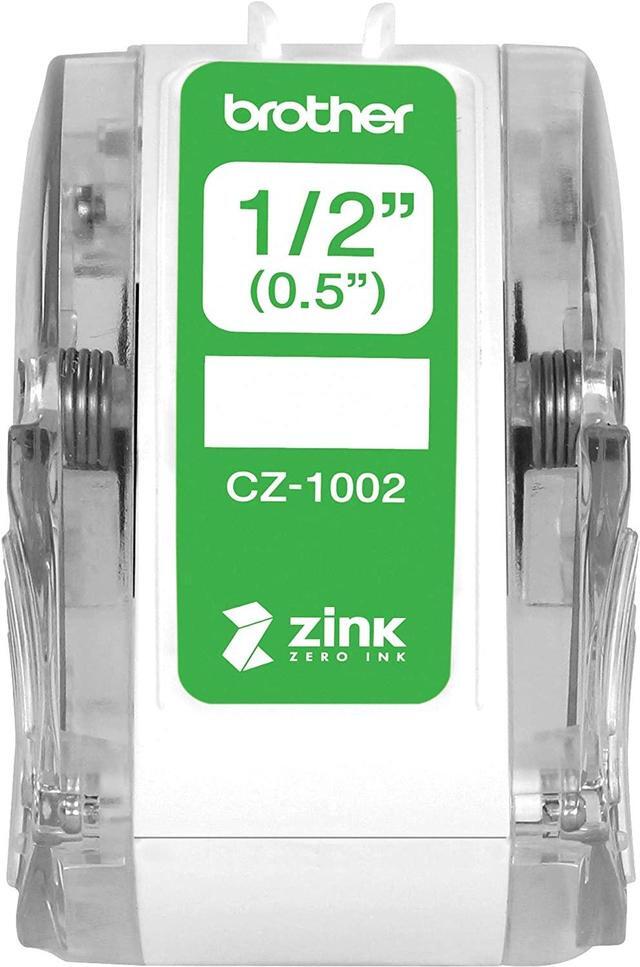 Alt view image 14 of 18 - Brother Genuine CZ-1002 1/2" 12MM Label Roll Cassette for VC-500W
