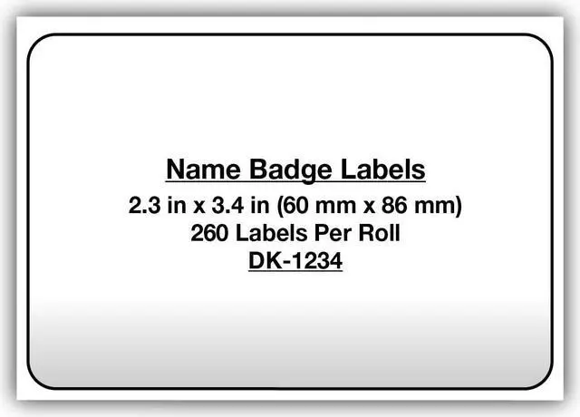 Alt view image 10 of 14 - Brother DK1234 Brother Name Badge Label - 2.36" Width x 3.39" Length - Rectangle - Direct Thermal - White - Paper - 260 Label
