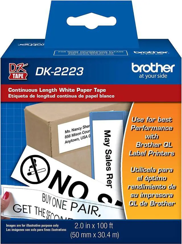 Alt view image 4 of 10 - BROTHER DK2223 PAPER LABEL