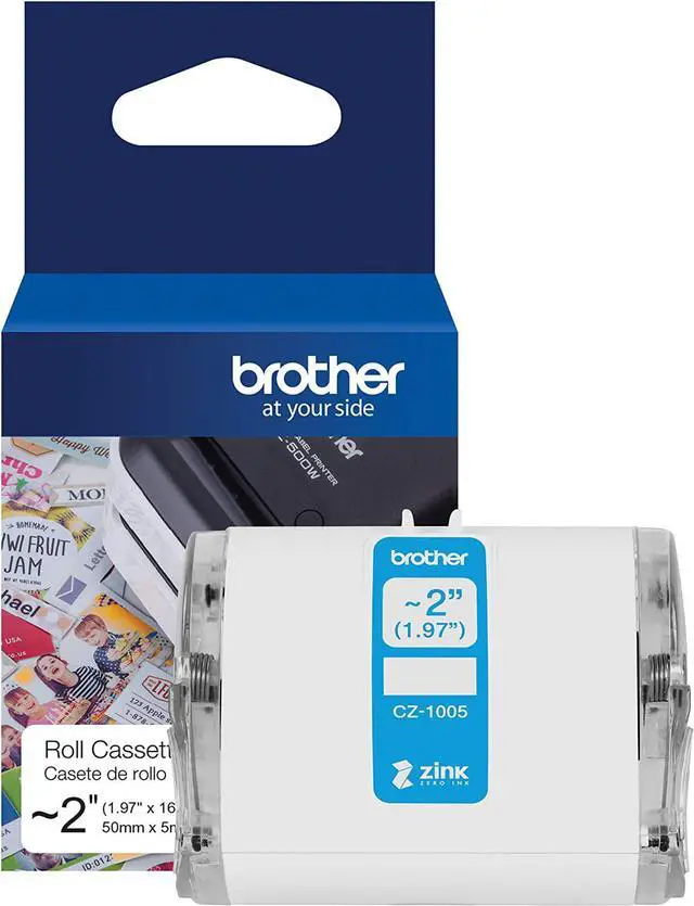 Alt view image 18 of 20 - Brother Genuine CZ-1005 continuous length ~ 2 (1.97") 50 mm wide x 16.4 ft. (5 m) long label roll featuring ZINK® Zero Ink technology - 1 31/32" Width x 16 13/32 ft Length - Zero Ink