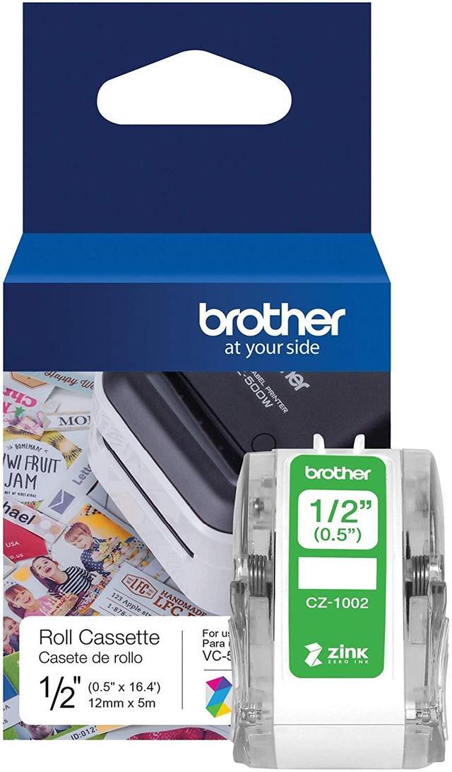 Alt view image 12 of 18 - Brother Genuine CZ-1002 1/2" 12MM Label Roll Cassette for VC-500W