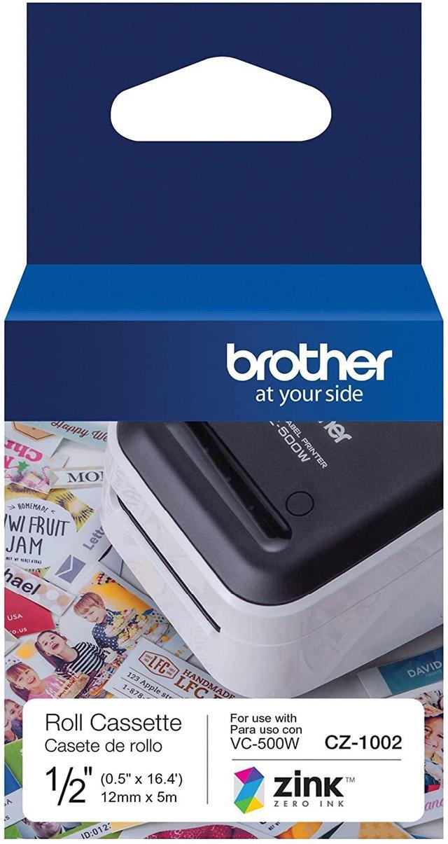 Alt view image 13 of 18 - Brother Genuine CZ-1002 1/2" 12MM Label Roll Cassette for VC-500W