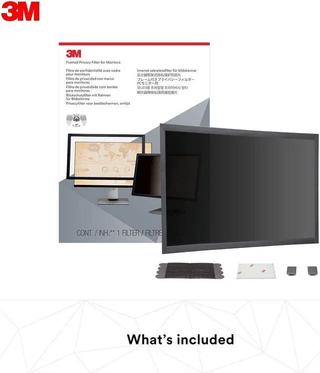 Alt view image 9 of 19 - 3m Framed Desktop Monitor Privacy Filter for 18.5" Widescreen Lcd, 16:9 PF185W9F
