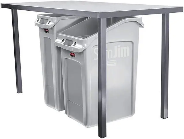 Alt view image 4 of 14 - Slim Jim Under-Counter Container, 23 gal, Polyethylene, Gray