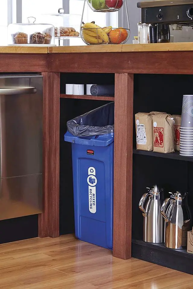 Alt view image 7 of 14 - Slim Jim Under-Counter Container, 23 gal, Polyethylene, Gray