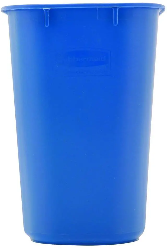 Alt view image 6 of 13 - Small Deskside Recycling Container, Rectangular, Plastic, 13.625Qt, Bl