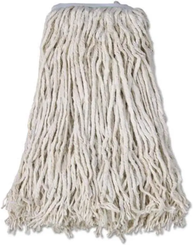 Alt view image 8 of 15 - Boardwalk Cotton Mop Head Cut-End #32 White 12/Carton CM02032S