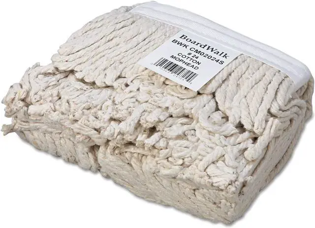 Alt view image 6 of 19 - Boardwalk Banded Cotton Mop Head #24 White 12/Carton CM02024S