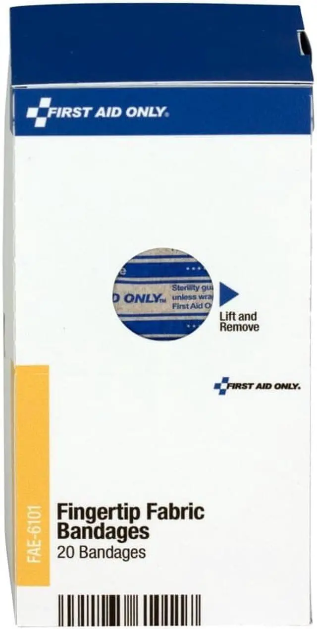 Alt view image 5 of 7 - First Aid Only Refill f/SmartCompliance Gen Business Cabinet Fingertip Fabric Bandages 20/Bx FAE6101