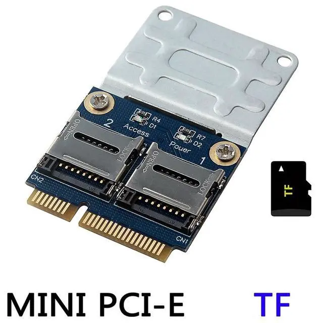 Alt view image 3 of 12 - 2 SSD HDD Laptop Dual Micro- SD SDHC SDXC TF to Mini PCIe Memory Card Reader MPCIe to 2 Mini-Sdcards Mini Pci-E Adapter