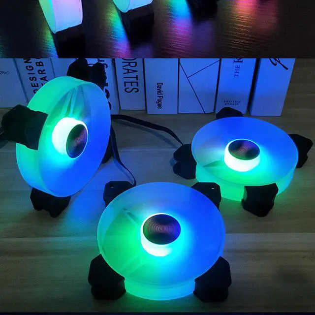 Alt view image 3 of 5 - COOLMOON F-YH Computer Case PC Cooling Fan RGB Adjust 120mm Quiet + IR Remote Computer Cooler RGB CPU Case Fan Three In One