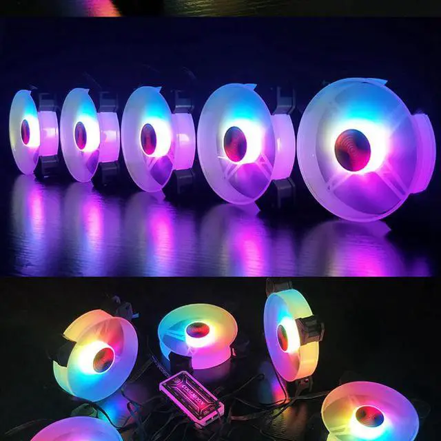 Alt view image 4 of 5 - COOLMOON F-YH Computer Case PC Cooling Fan RGB Adjust 120mm Quiet + IR Remote Computer Cooler RGB CPU Case Fan Three In One