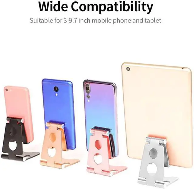 Alt view image 4 of 12 - Tablet Stand Adjustable Folding Phone Desktop Portable Aluminum Alloy Mobile Phone Tablet for 3-9.7 inch mobile phone/tablet