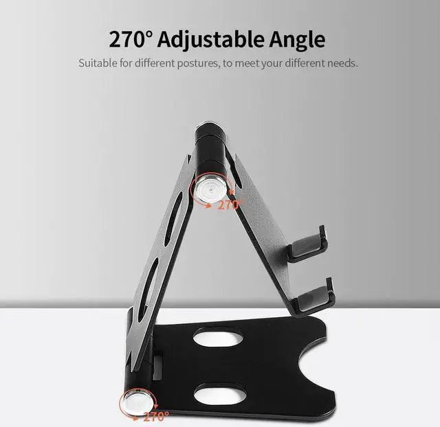 Alt view image 6 of 12 - Tablet Stand Adjustable Folding Phone Desktop Portable Aluminum Alloy Mobile Phone Tablet for 3-9.7 inch mobile phone/tablet