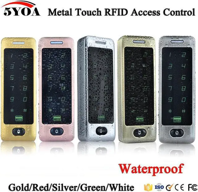 Alt view image 5 of 6 - Waterproof Touch Metal RFID Access Control Electronic Door Lock Electric Gate Opener Smart Keypad Case Reader 125khz ID Card(Fat Light Green)