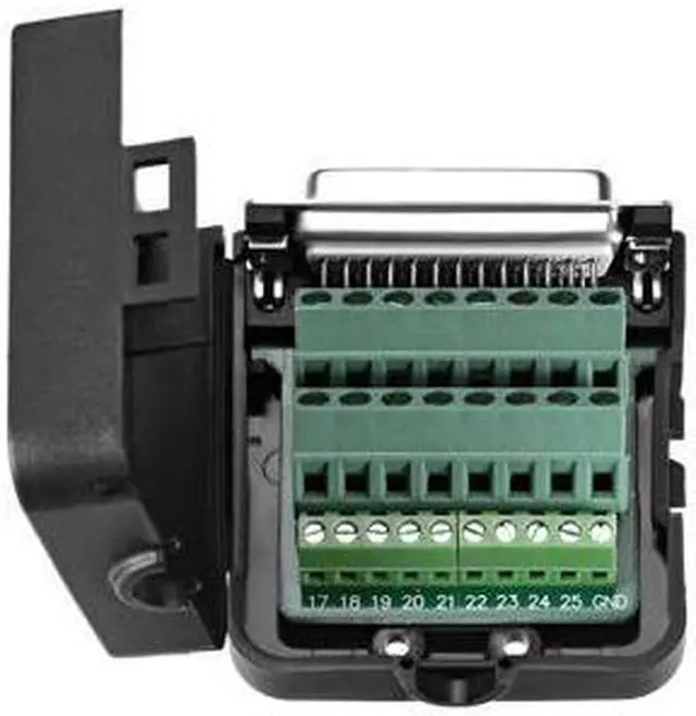 Alt view image 3 of 3 - D-sub DB25 Breakout Board Connector with Case 25 Pin 2 Row Female Port Solderless Terminal Block Adapter with Thumb Screws