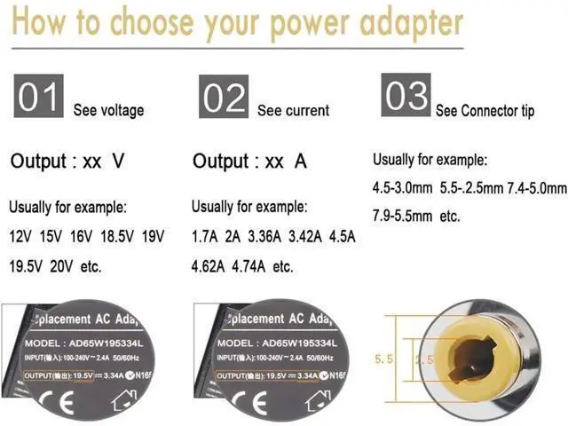 Alt view image 4 of 7 - AC Doctor INC 19V 4.74A 90W Universal AC Power Adapter Laptop Charger for HP Toshiba ASUS IBM Lenovo New 5.5x2.5mm