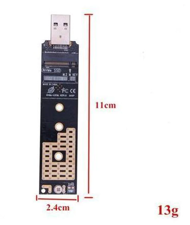 Alt view image 5 of 5 - M.2 NVME to USB Adapter M-Key M.2 NGFF NVME to USB 3.1 Card Reader 10Gbps M.2 USB Adapter for Windows XP 7 8 10, MAC OS