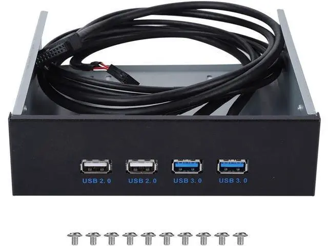 Alt view image 7 of 7 - ASHATA 5.25" Front Panel,4 USB Port Optical Drive Front Panel,Multifunction 5.25 Inch 19 Pin/9Pin to USB 3.0 USB 2.0 4 Port Metal Optical Drive Bay for Windows, XP, Vista, Windows 7 32 & 64 bit