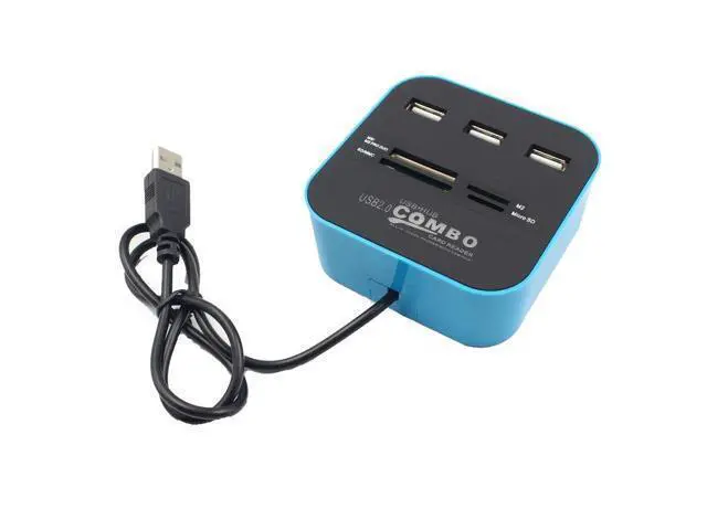 Alt view image 4 of 4 - Micro USB Hub 2.0 3 Ports + TF SD Card Reader Slot High Speed USB Combo All In One USB Splitter for Laptop Desktop Use