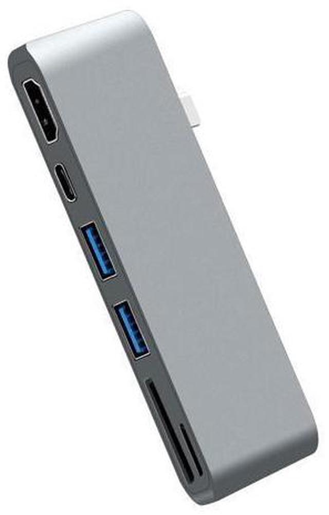 Alt view image 5 of 7 - USB C Hub, 6 in 1 Multi Port Type C to HDMI Adapter, Type C Combo Hub with 4K HDMI, SD/MicroSD Card Reader, 2 USB 3.0 Ports, USB-C Charging Port for MacBook, iMac, ChromeBook etc- Gray