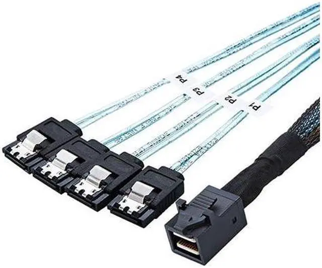 Main image of Internal HD Mini SAS Cable 0.5M / 1.6FT,  Internal HD Mini SAS (SFF-8643 Host) - 4X SATA (Target) Cable, SFF-8643 to 4X SATA Cable, SFF-8643 for Controller, 4 Sata Connect to Hard Drive