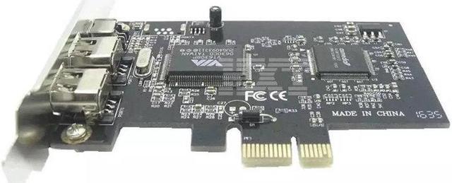 Alt view image 3 of 4 - PCIe 3 Ports 1394A Firewire Expansion Card PCI Express to IEEE 1394 Adapter Controller 2 x 6 Pin And 1 x 4 Pin For Desktop PC