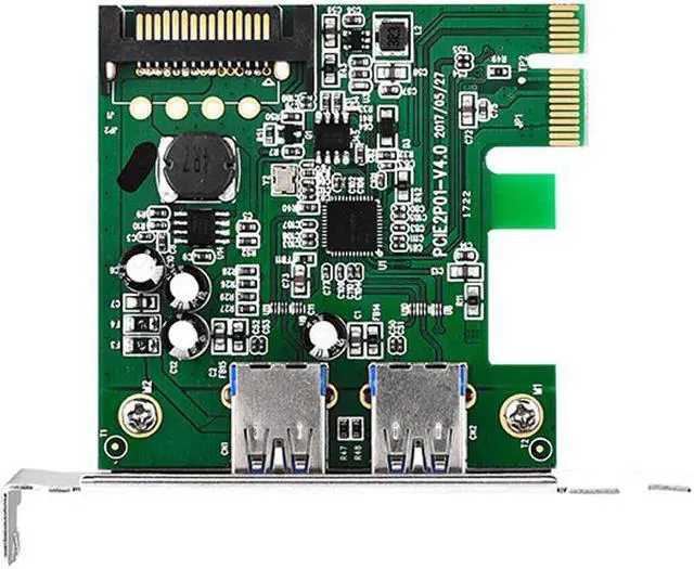 Alt view image 5 of 6 - Amify 2 Port Super Speed USB3.0 5Gbps PCI-E Express Card with a 15pin SATA Power Connector Low Profile Bracket USB 3.0 Expansion Card