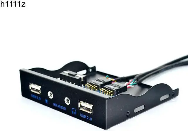 Main image of High Speed 9in to 2 Ports USB 2.0 Hub USB2.0 Front Panel + HD Audio Connector Optical Drive for PC Desktop 3.5 Inch Floppy Bay