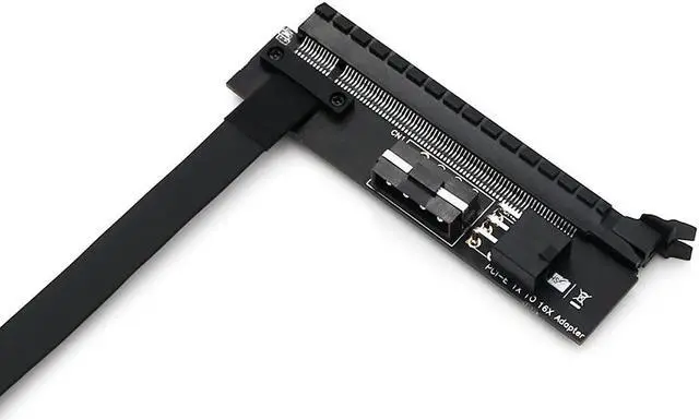 Alt view image 5 of 6 - PCI-E 1X 16X Flexible Extension PCI Express 1 to 16 X Adapter PCI-E Extender Riser with 4Pin ATX 6Pin Power Connector for Mining