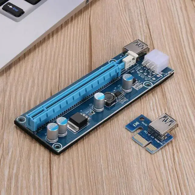 Alt view image 4 of 6 - 60cm USB3.0 PCI-E Riser Card SATA 15Pin Male to 6Pin Power Cable 1X/16X PCIe Extender Professional Mining Tool for Bitcoin Miner