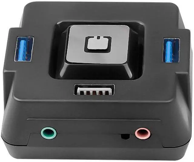 Alt view image 5 of 5 - 3 Port USB 3.0 Desktop PC Switch With Audio Sound Computer Switch External Power Switch Reset Button Plug and Play