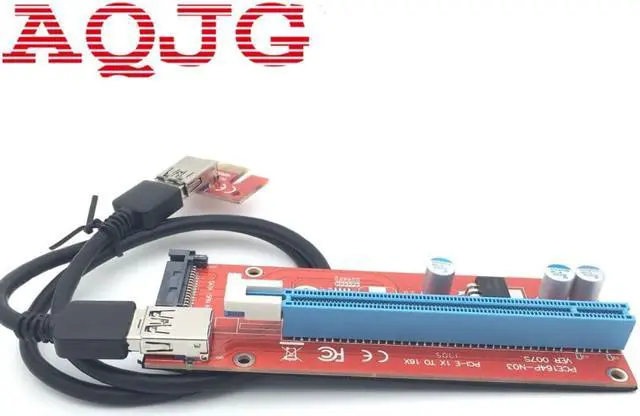 Alt view image 3 of 6 - 5pcs Extender Cable USB 3.0 Converter SATA PCI Express PCI-E 1X to 16X Riser Card 6 Pin DC Power Supply Cable 60CM For Mining