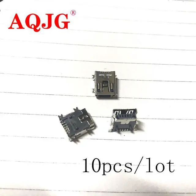 Main image of 10 pcs Mini USB Type B Female Port 5-Pin 180 Degree SMD SMT PCB Jack
