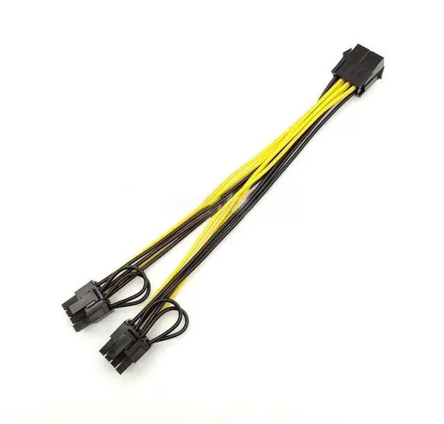 Alt view image 5 of 5 - PCI-Express PCIE 8 Pin To Dual 8 (6+2) Pin VGA Graphic Video Card Adapter Power Supply Cable 8 Inches