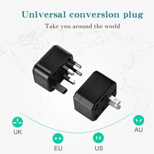 Alt view image 2 of 6 - 1PC Universal US AU EU UK Plug Converter 2 Round Pin Socket Euro Europe Global Travel Wall AC Power Charger Outlet Adapter