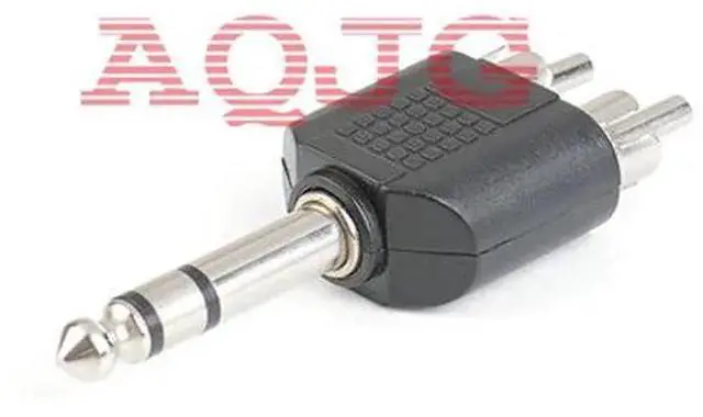 Alt view image 2 of 4 - 100pcs/lot Stereo Sophomore Jack 6.35 Audio Connector Plug Turn Dual RCA Lotus Male, 6.5 One Point Two Male Lotus