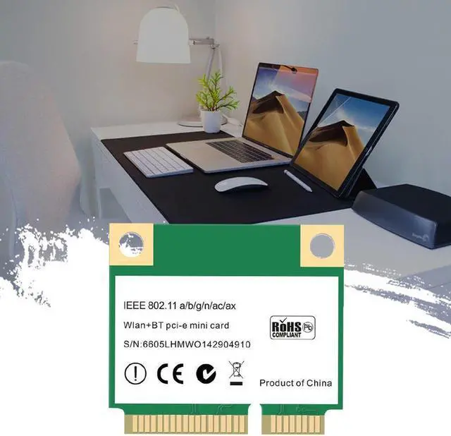Alt view image 6 of 6 - 1Pcs  Half Mini PCI-E 3000Mbps WiFi 6 Wireless Network Card Bluetooth 5.0 Network 802.11ax/Ac 2.4Ghz/5Ghz Adapter MU-MIMO