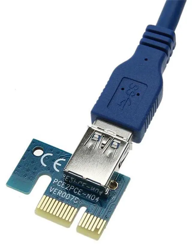 Alt view image 5 of 6 - USB 3.0 PCI-E Riser card PCIE Express 1X 4x 8x 16x Extender Riser Adapter Card with SATA 15pin to 4 pin Power Cable for Mining